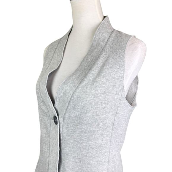 J. Jill Pure Jill Gray Collarless Layering Business Casual Warm Sweatshirt Vest - Picture 5 of 11